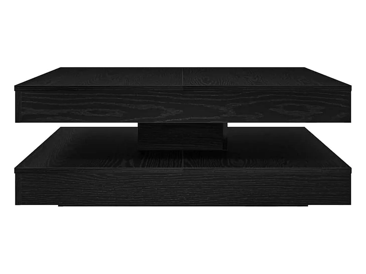 Mesa de centro giratoria 360 grados roble negro 90x90x34,5 cm