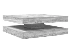 Mesa de centro giratoria 360 grados gris Sonoma 90x90x34,5 cm