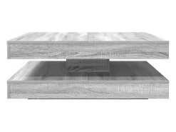 Mesa de centro giratoria 360 grados gris Sonoma 90x90x34,5 cm