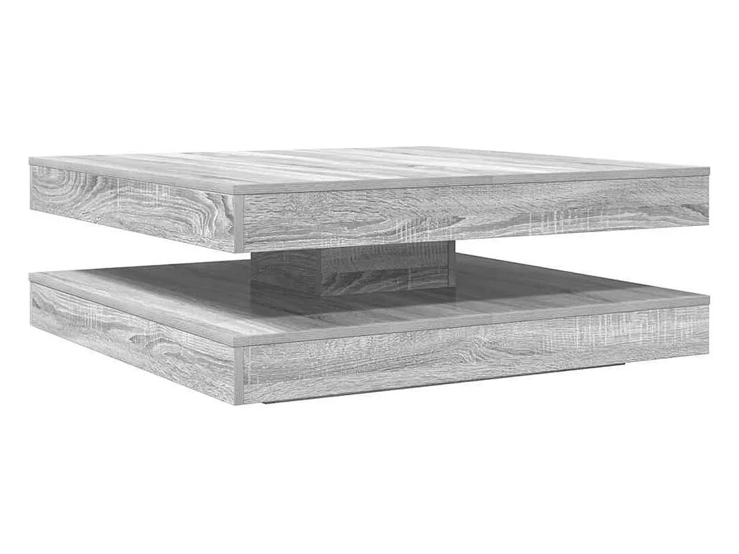 Mesa de centro giratoria 360 grados gris Sonoma 90x90x34,5 cm