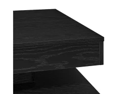 Mesa de centro giratoria 360 grados negro 70x70x34,5 cm
