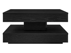 Mesa de centro giratoria 360 grados negro 70x70x34,5 cm