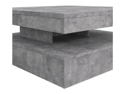 Mesa de centro giratoria cuadrada - Tablero de partículas - hormigón gris claro - Clásica - 78 x 78 x 35,4 cm