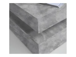 Mesa de centro giratoria cuadrada - Tablero de partículas - hormigón gris claro - Clásica - 78 x 78 x 35,4 cm