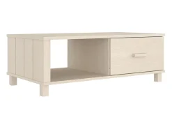 Mesa de centro HAMAR madera maciza pino marrón miel 100x55x35cm