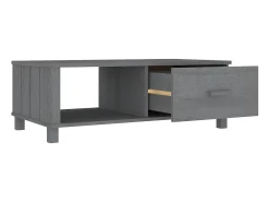 Mesa de centro HAMAR madera maciza pino gris oscuro 100x55x35cm