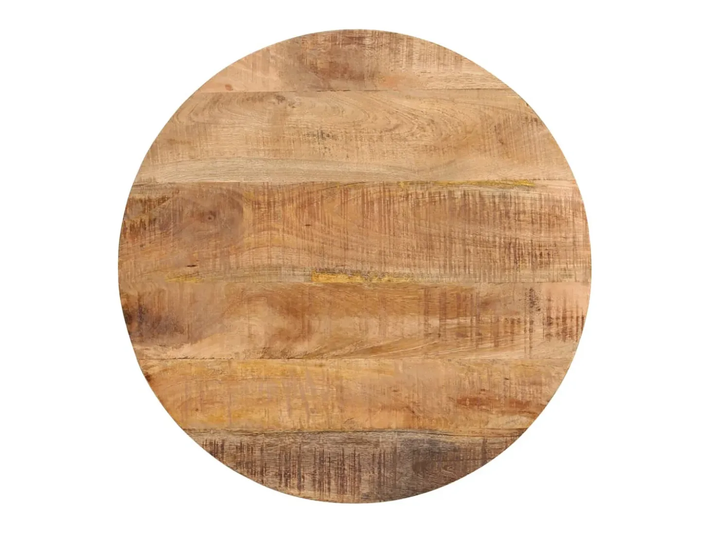 Mesa de centro hierro y madera maciza de mango 54x54x35 cm