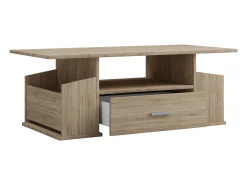 Mesa de centro Junata, 1 cajón, 2 compartimentos, 1 estante, decoración roble Sonoma.