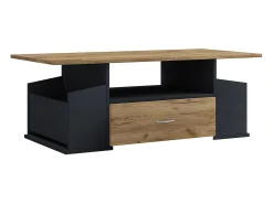 Mesa de centro Junata antracita, decoración roble.