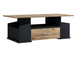 Mesa de centro Junata antracita, decoración roble.