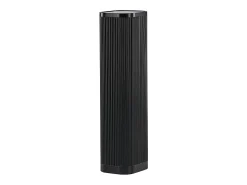 Mesa de centro Lenox, pedestal, mesa auxiliar negra.