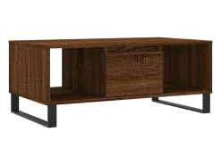 Mesa de centro madera contrachapada marrón roble 90x50x36,5 cm