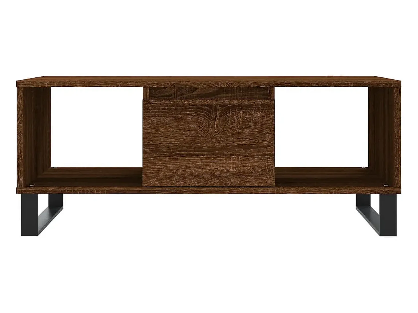 Mesa de centro madera contrachapada marrón roble 90x50x36,5 cm