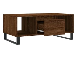 Mesa de centro madera contrachapada marrón roble 90x50x36,5 cm