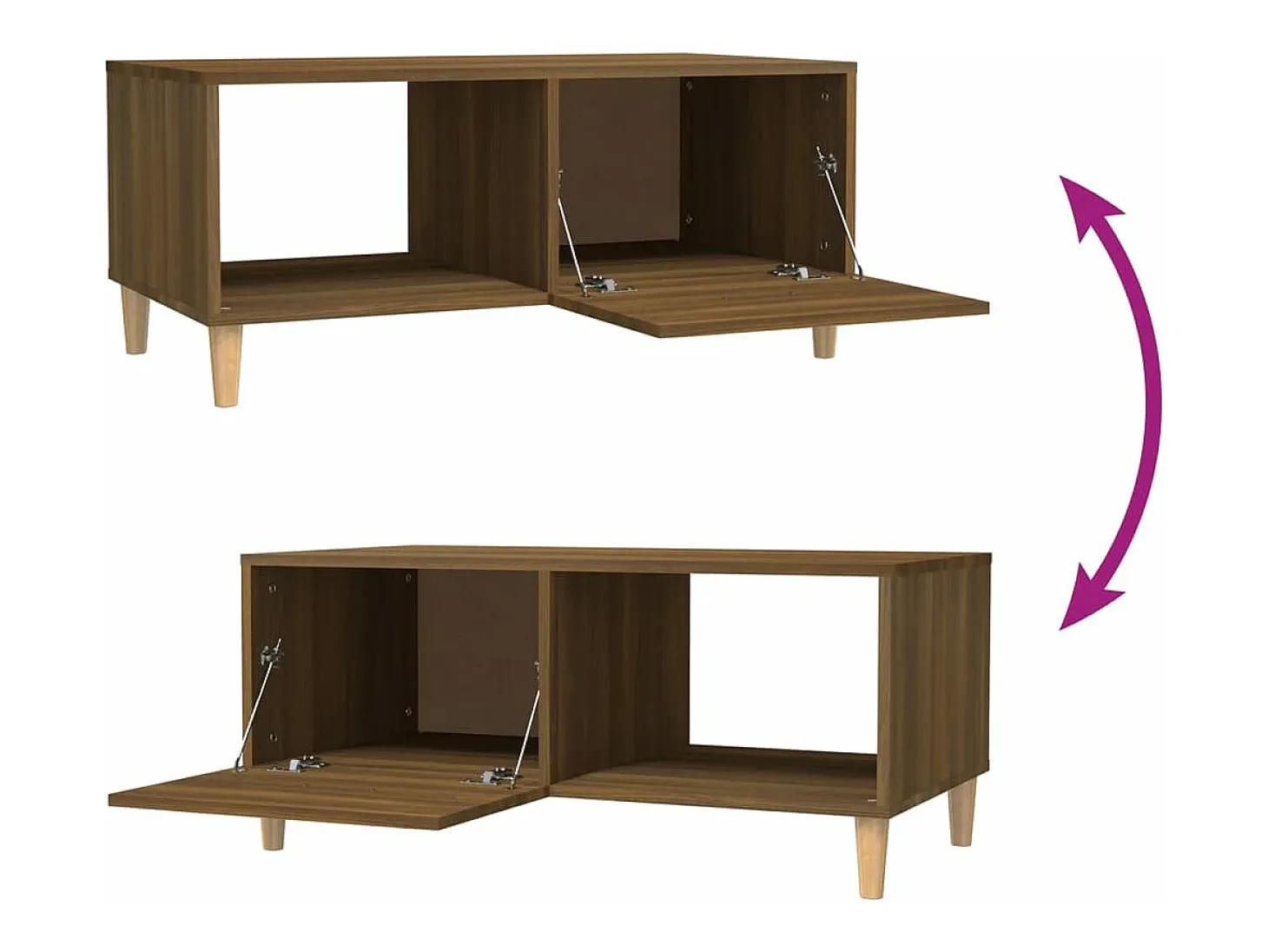 Mesa de centro madera contrachapada roble marrón 89,5x50x40 cm