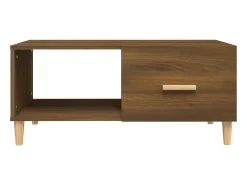 Mesa de centro madera contrachapada roble marrón 89,5x50x40 cm
