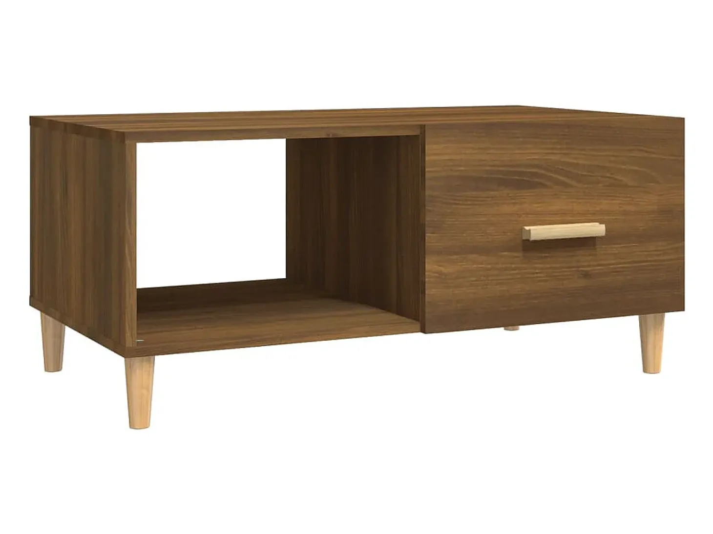 Mesa de centro madera contrachapada roble marrón 89,5x50x40 cm