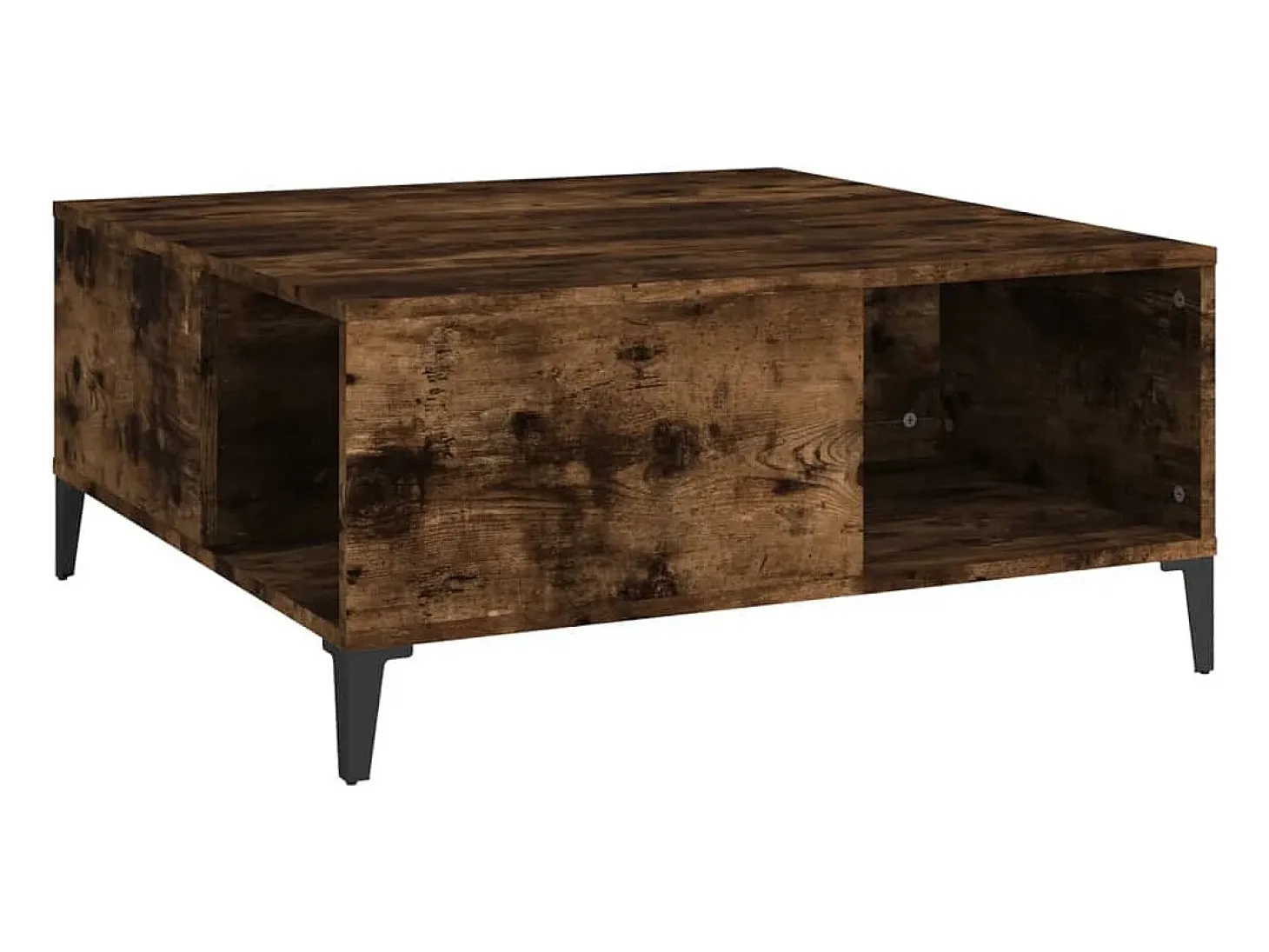 Mesa de centro madera contrachapada roble ahumado 80x80x36,5 cm