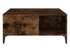 Mesa de centro madera contrachapada roble ahumado 80x80x36,5 cm