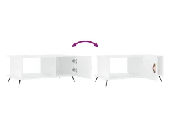 Mesa de centro madera contrachapada blanco brillo 90x50x40 cm