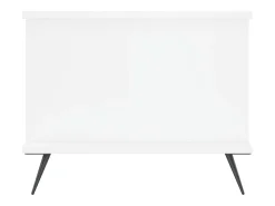 Mesa de centro madera contrachapada blanco brillo 90x50x40 cm
