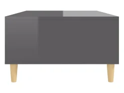 Mesa de centro madera contrachapada gris brillo 103,5x60x35 cm