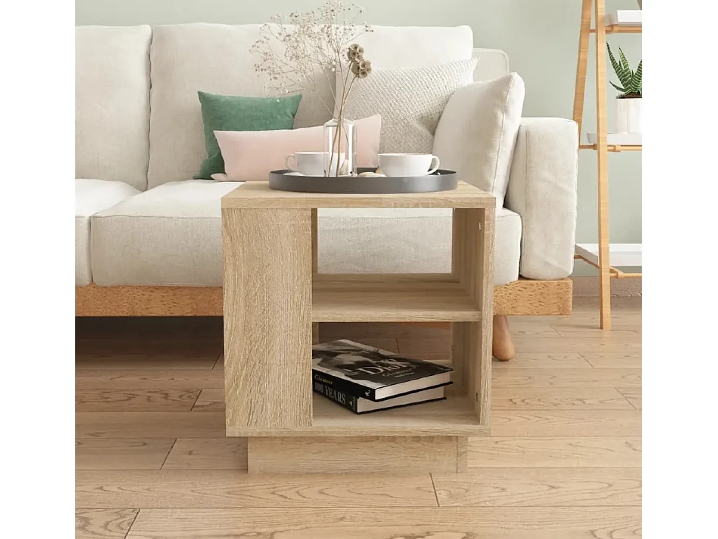 Mesa de centro madera contrachapada roble Sonoma 40x40x43 cm