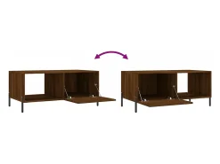 Mesa de centro madera contrachapada roble marrón 90x50x40 cm