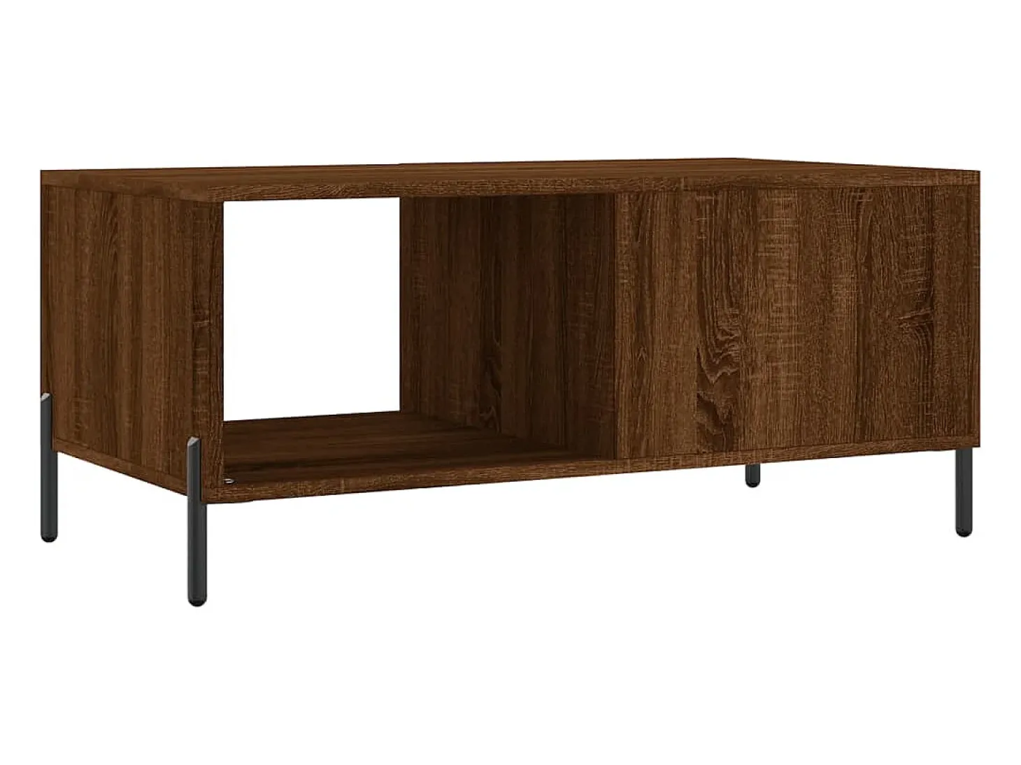 Mesa de centro madera contrachapada roble marrón 90x50x40 cm