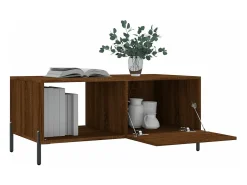 Mesa de centro madera contrachapada roble marrón 90x50x40 cm
