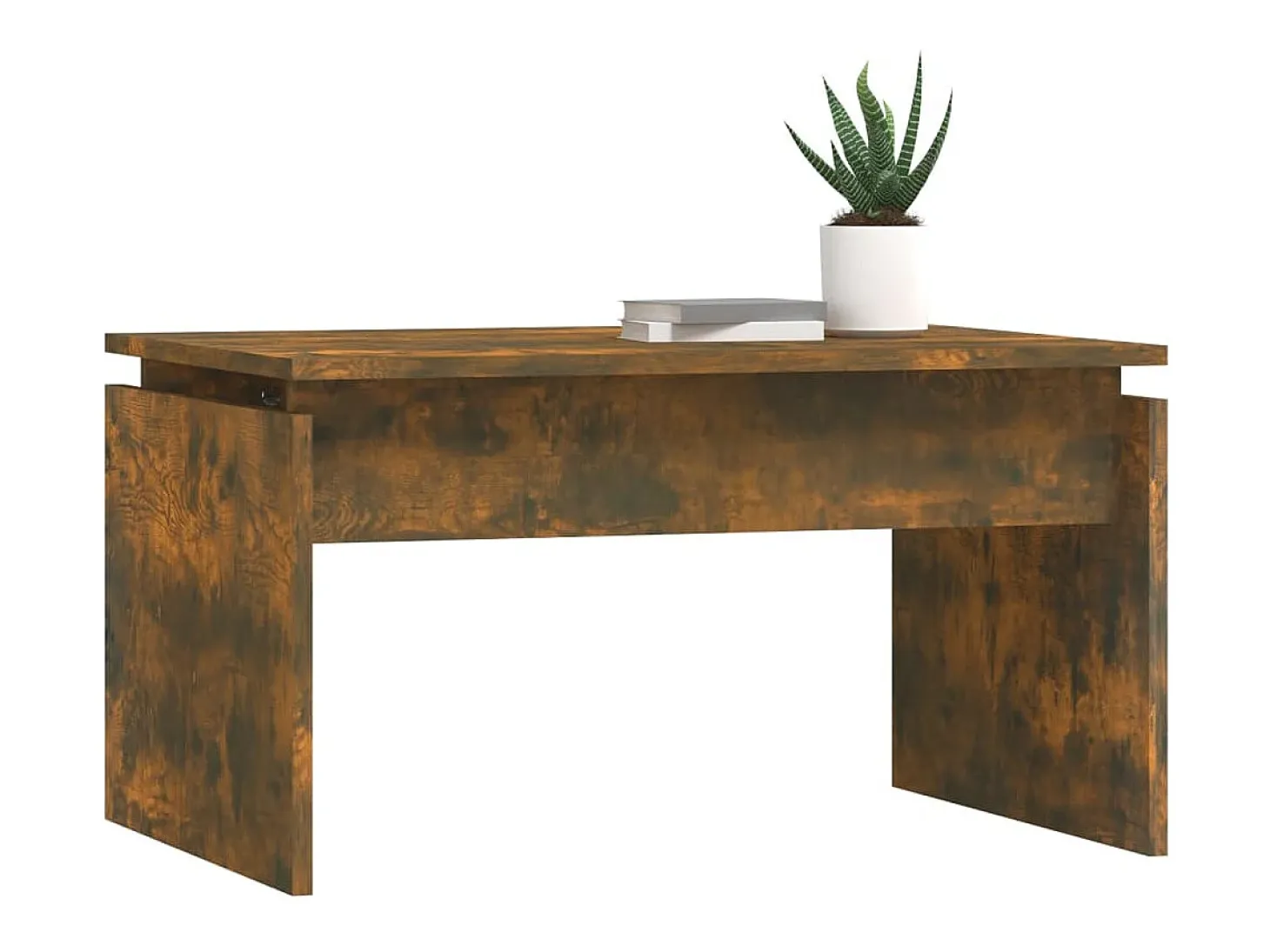 Mesa de centro madera contrachapada roble ahumado 68x50x38 cm