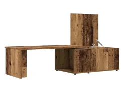 Mesa de centro madera contrachapada envejecida 150x50x35 cm