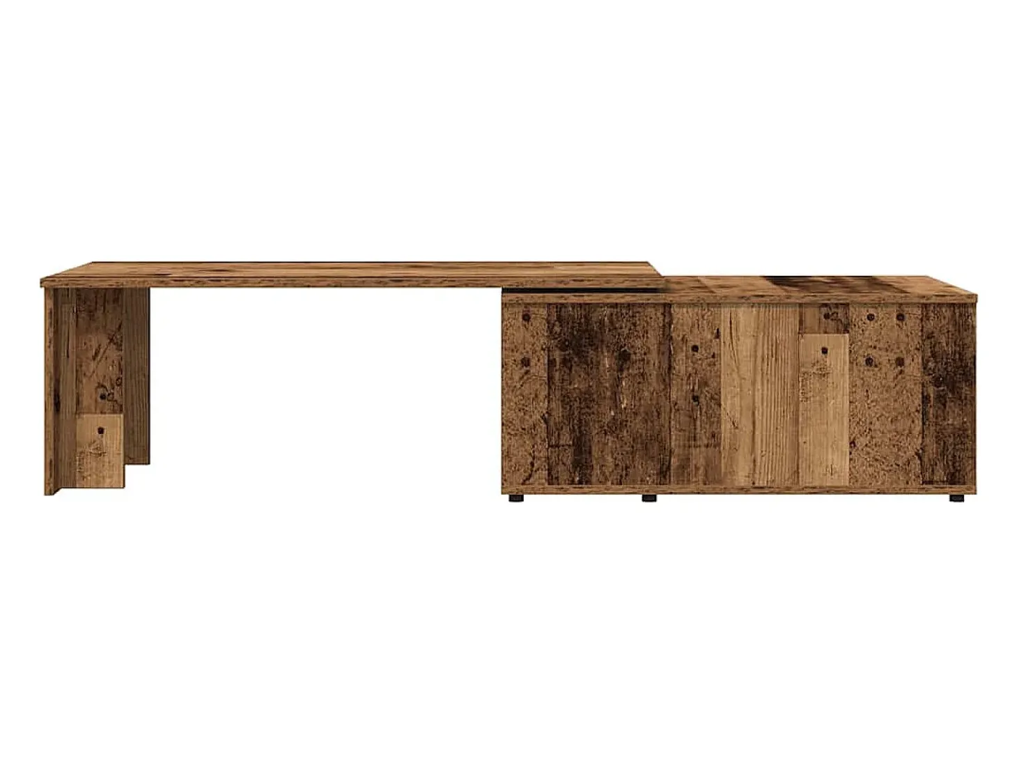 Mesa de centro madera contrachapada envejecida 150x50x35 cm