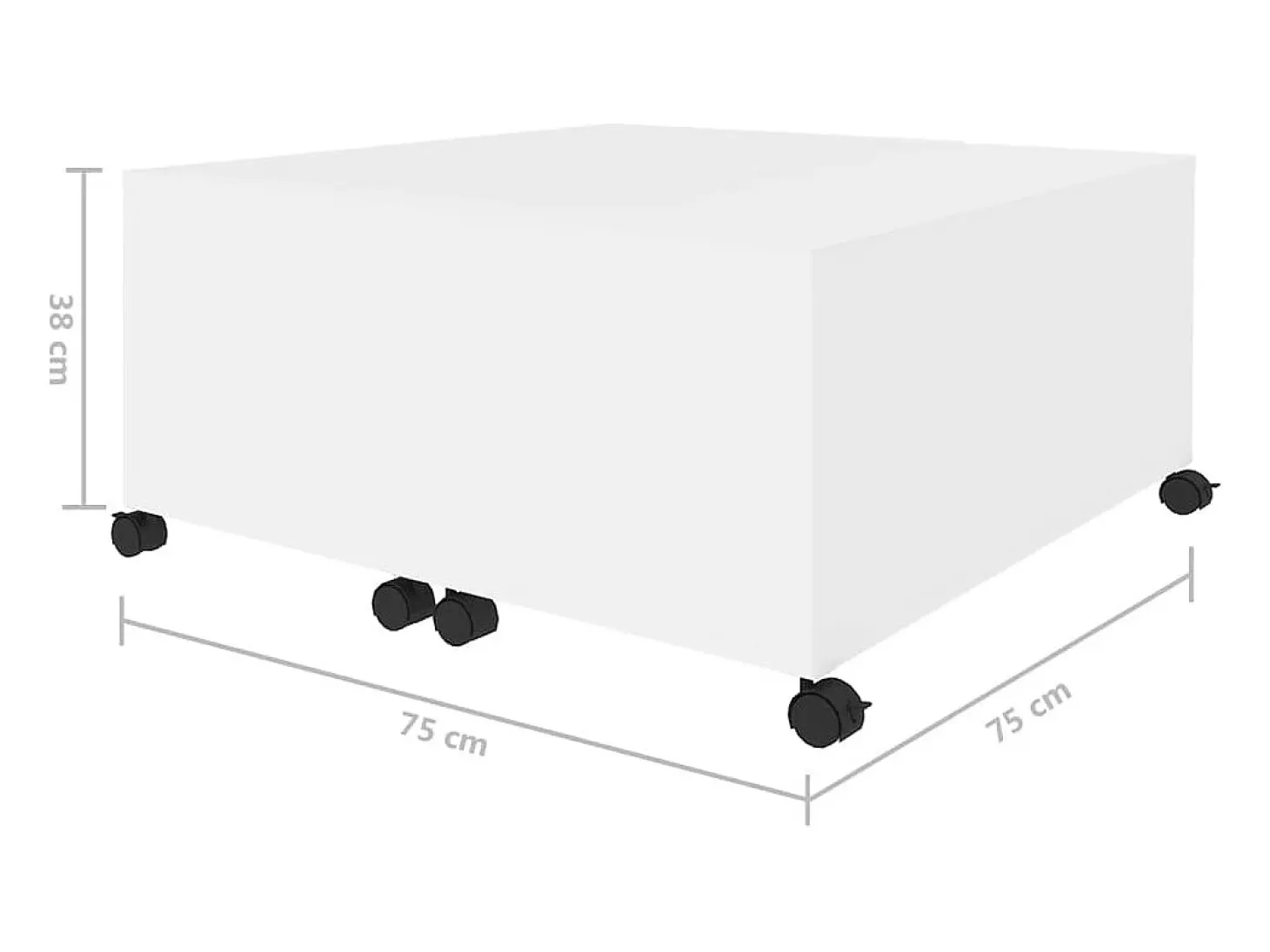 Mesa de centro madera contrachapada blanco 75x75x38 cm