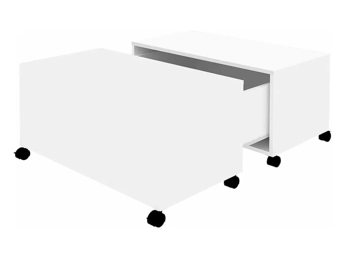 Mesa de centro madera contrachapada blanco 75x75x38 cm