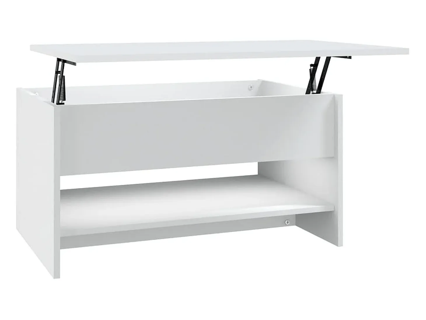 Mesa de centro madera contrachapada blanca 80x50x40 cm