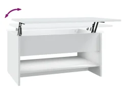 Mesa de centro madera contrachapada blanca 80x50x40 cm