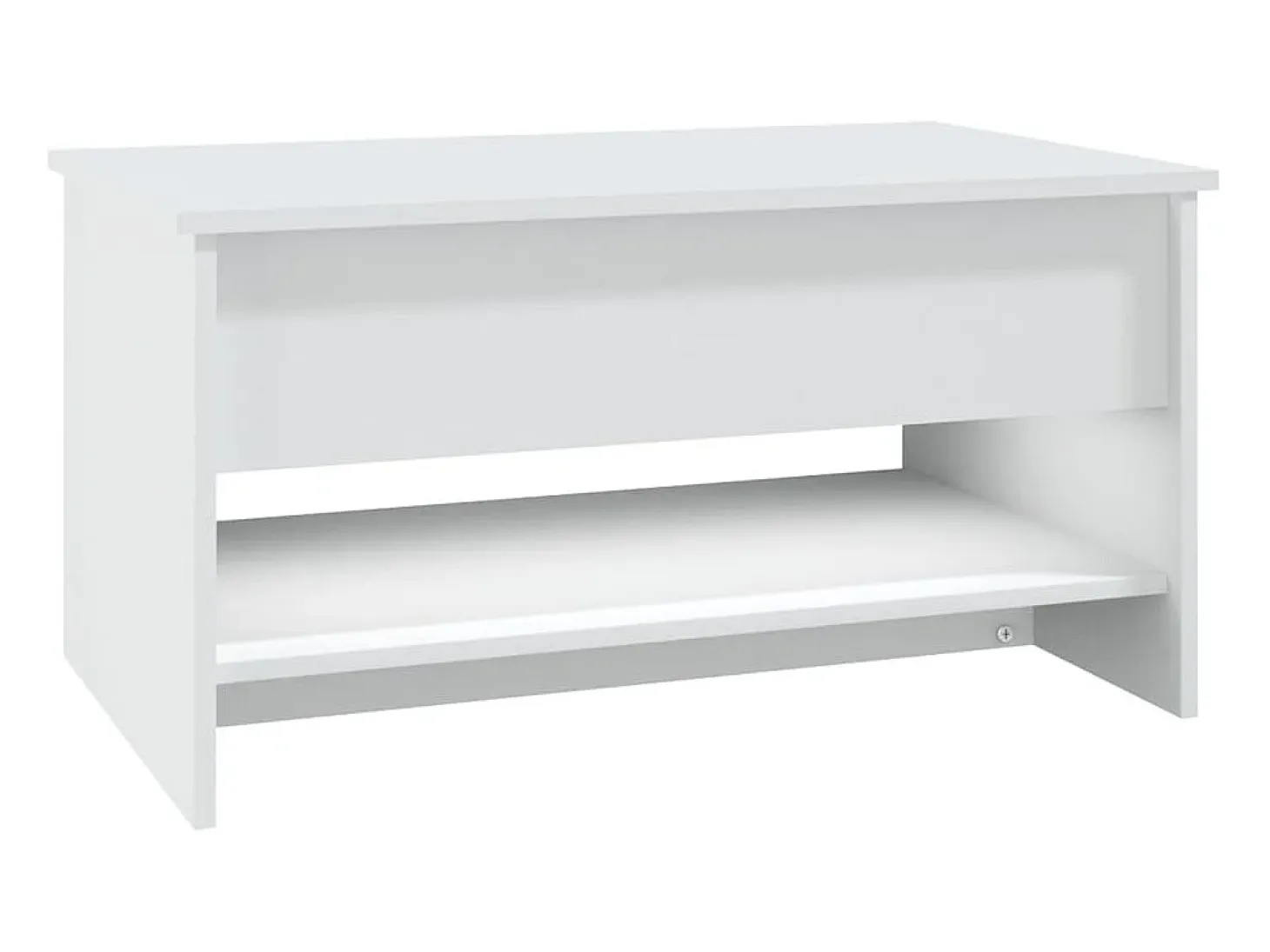 Mesa de centro madera contrachapada blanca 80x50x40 cm