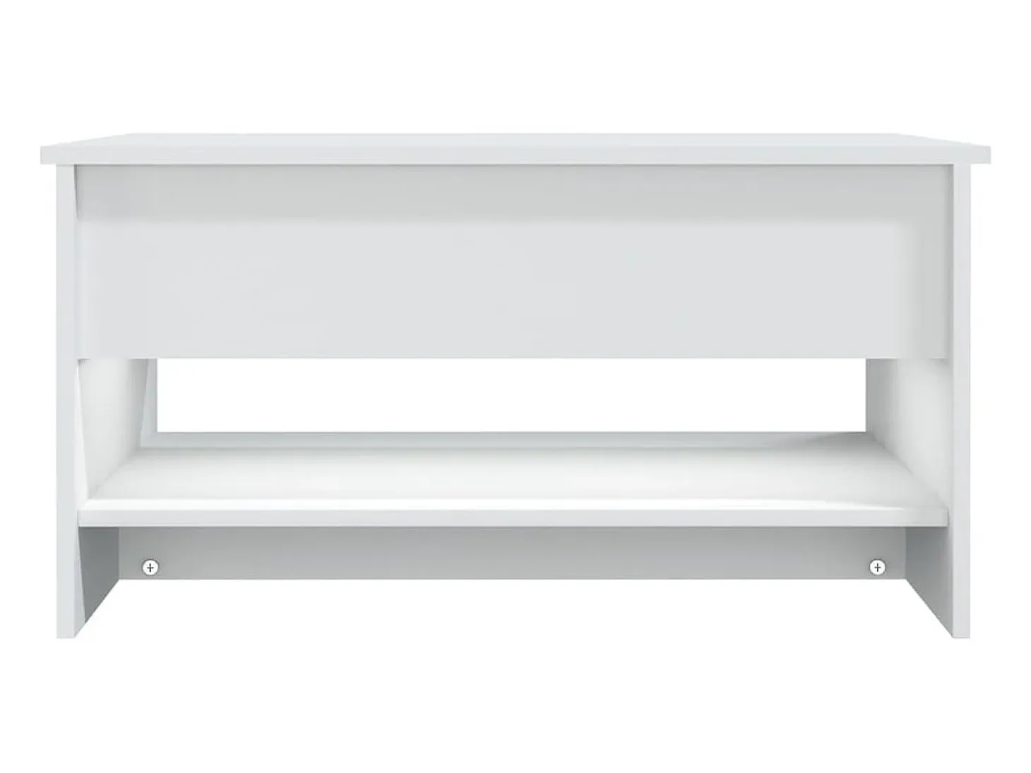 Mesa de centro madera contrachapada blanca 80x50x40 cm