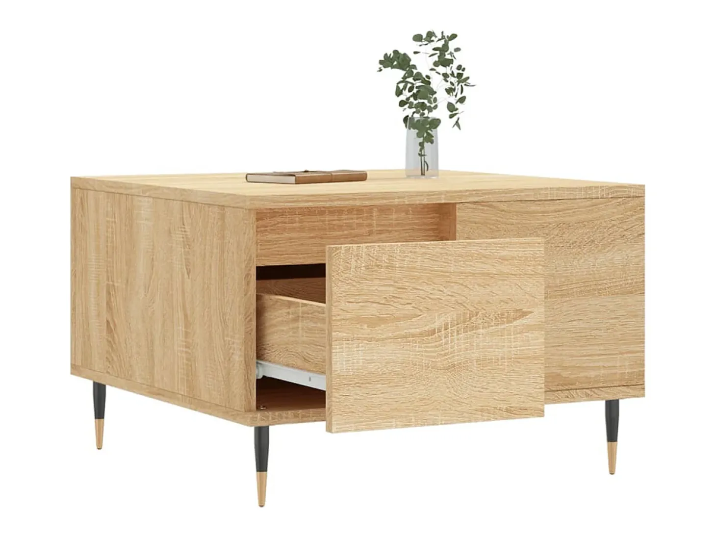 Mesa de centro madera contrachapada roble Sonoma 55x55x36,5 cm