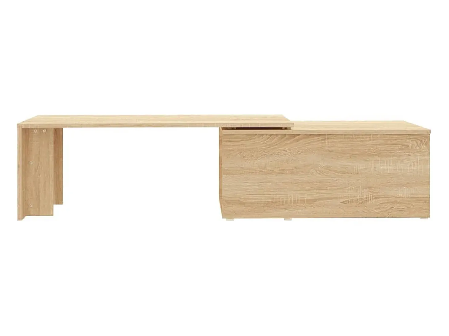 Mesa de centro madera contrachapada color roble 150x50x35 cm