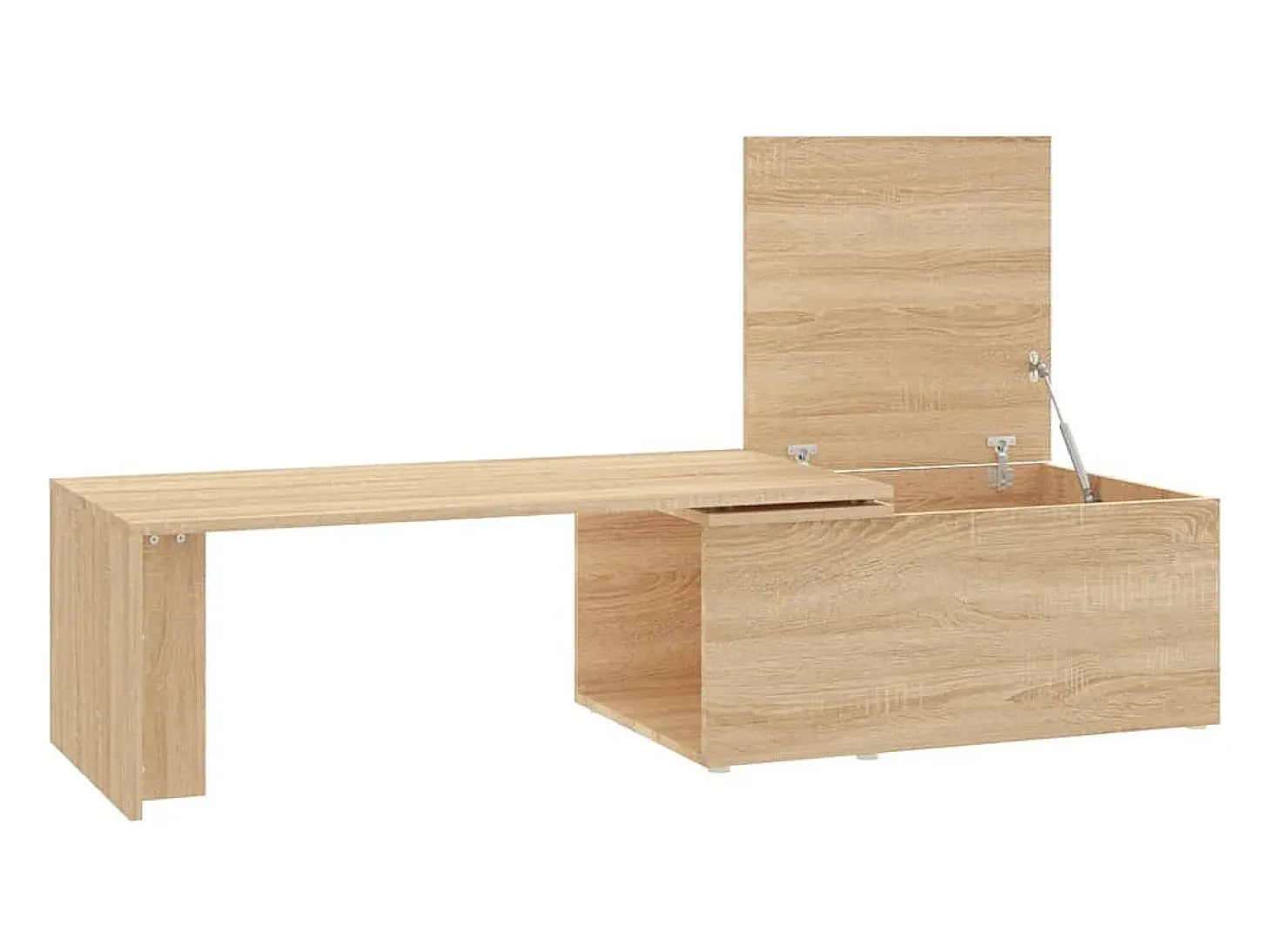 Mesa de centro madera contrachapada color roble 150x50x35 cm
