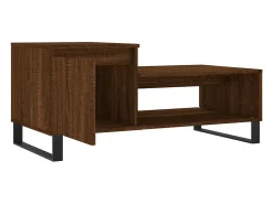 Mesa de centro madera contrachapada roble marrón 100x50x45 cm