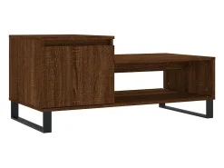 Mesa de centro madera contrachapada roble marrón 100x50x45 cm