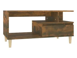 Mesa de centro madera contrachapada roble ahumado 90x49x45 cm