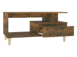 Mesa de centro madera contrachapada roble ahumado 90x49x45 cm