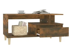 Mesa de centro madera contrachapada roble ahumado 90x49x45 cm