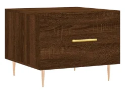 Mesa de centro madera contrachapada roble marrón 50x50x40 cm