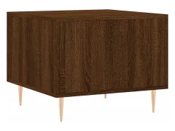 Mesa de centro madera contrachapada roble marrón 50x50x40 cm