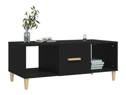 Mesa de centro madera contrachapada negro 102x50x40 cm